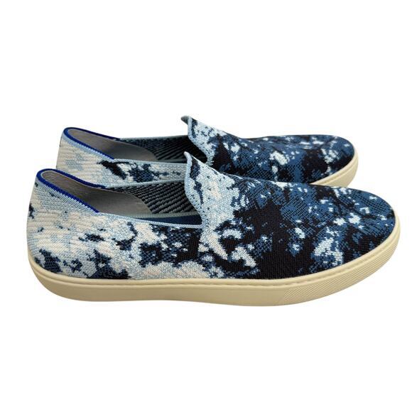 Rothy's x The Butchers Daughter Sneakers Size 10.5 Silp On Shibori Blue - Picture 3 of 10